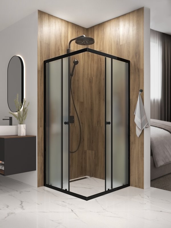 Душевой уголок Domani-Spa Shape 2 99 без поддона (DS04Sp99(2)L0M00.Gt-Black)